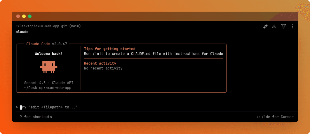 Claude Code terminal interface