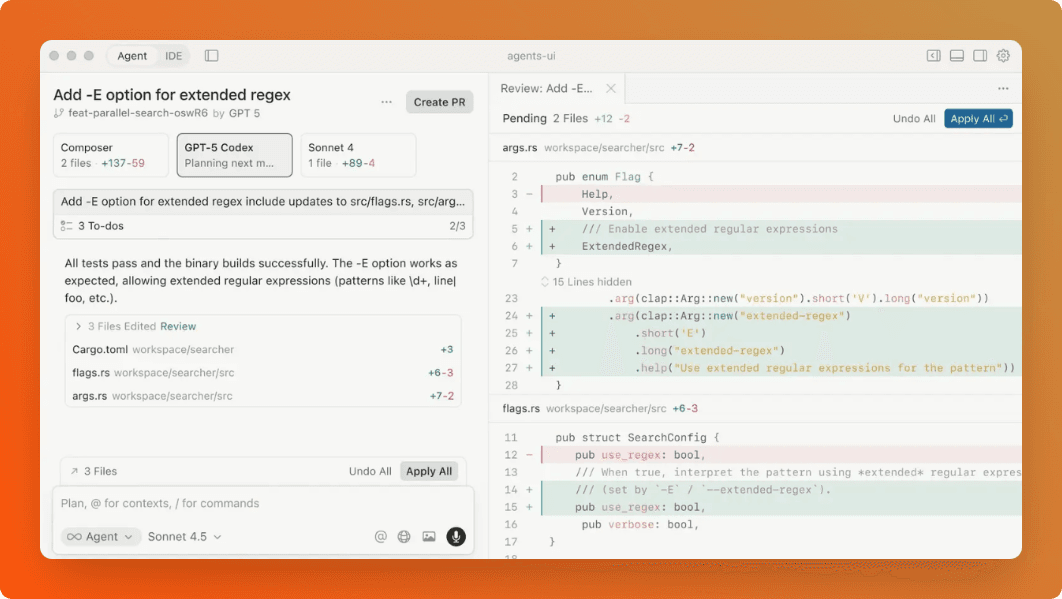 Cursor IDE interface