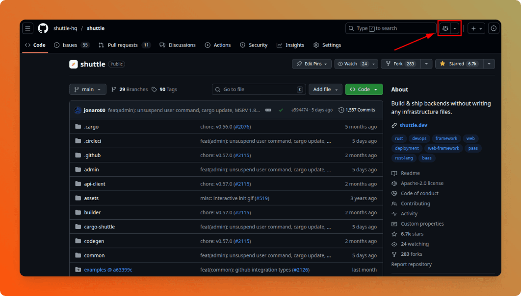 GitHub repository with Copilot icon