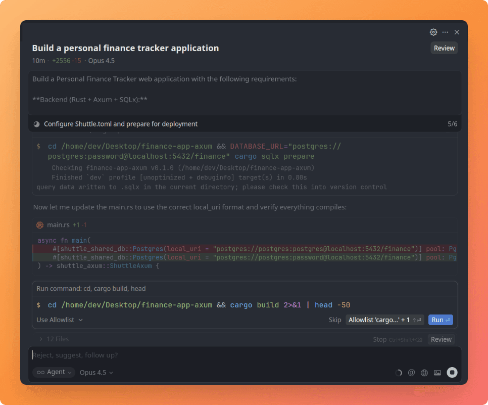 Opus writing 2.5k lines of code