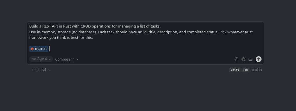 Composer prompt for building a REST API