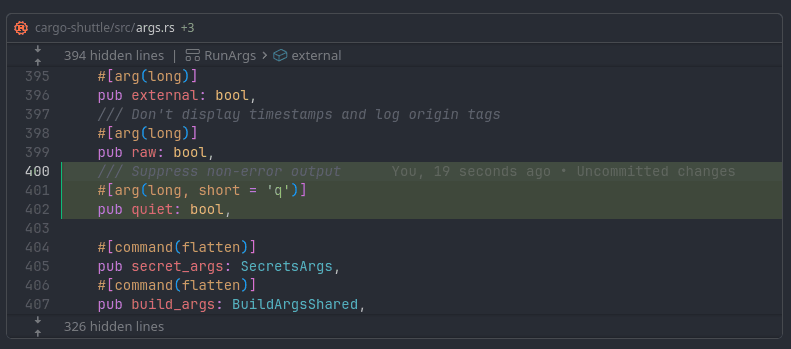 Implementation in args.rs