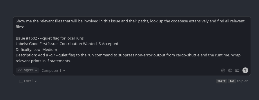 Composer search prompt for GitHub issue