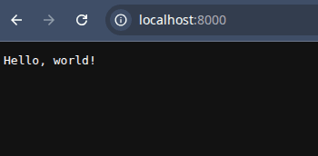 Hello world browser output