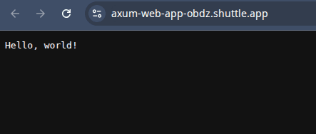 Deployed app live on Shuttle
