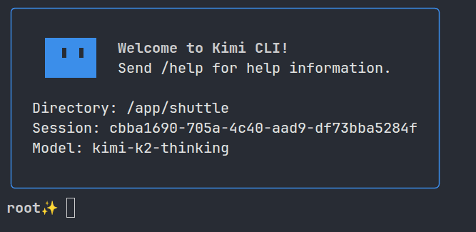 Kimi K2 Thinking interface
