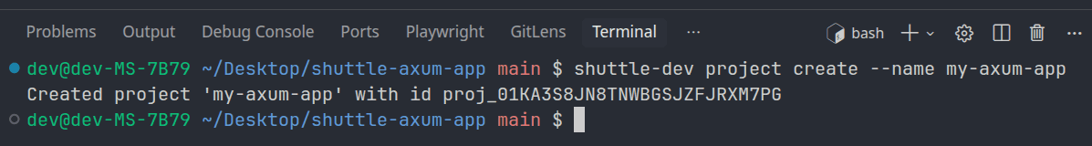 Creating a new Shuttle project