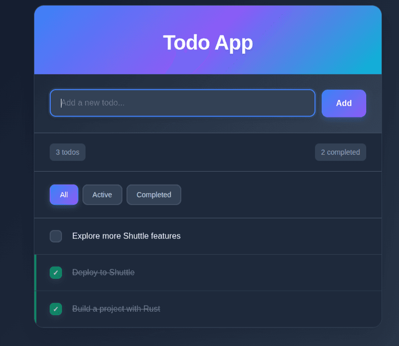 Todo app hosted working
