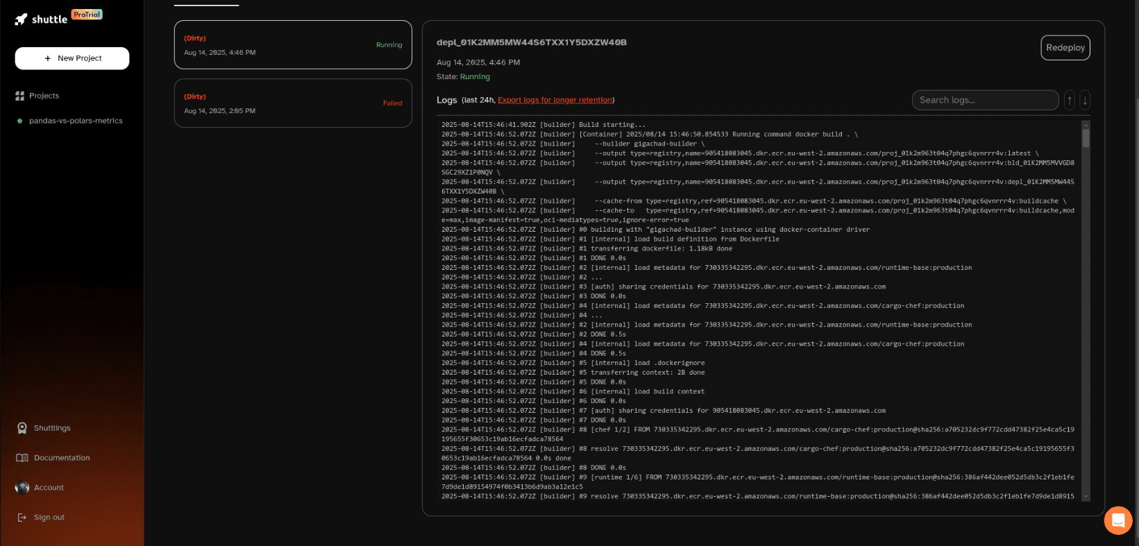 Screenshot showing cargo shuttle deployed