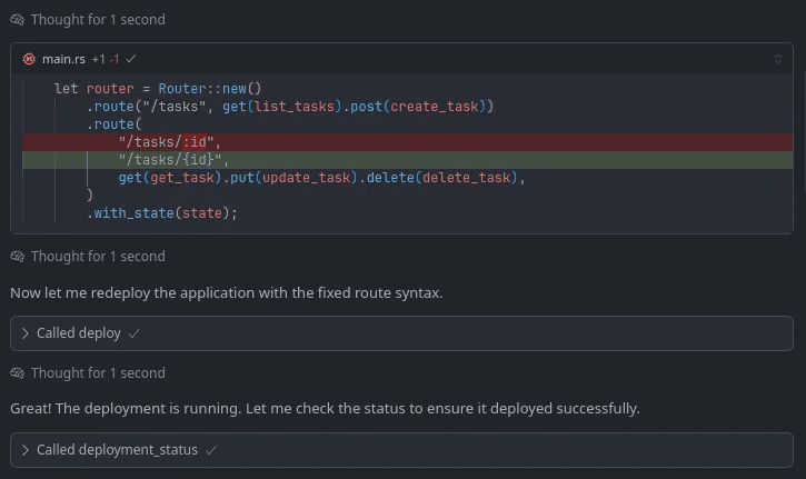 AI agent fixing path parameter syntax for Axum 0.8