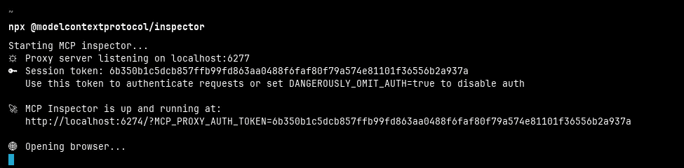Running the MCP inspector
