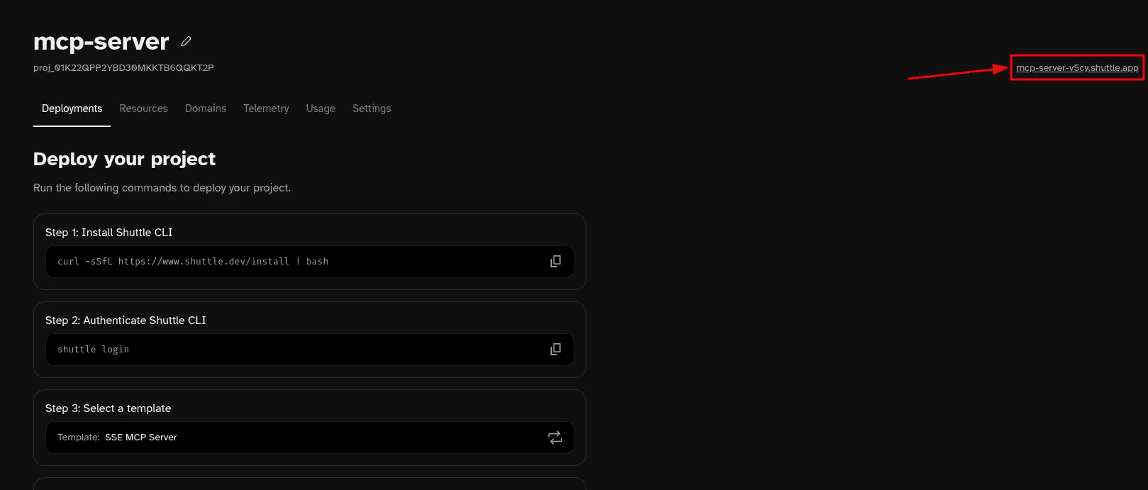 Shuttle console project URL
