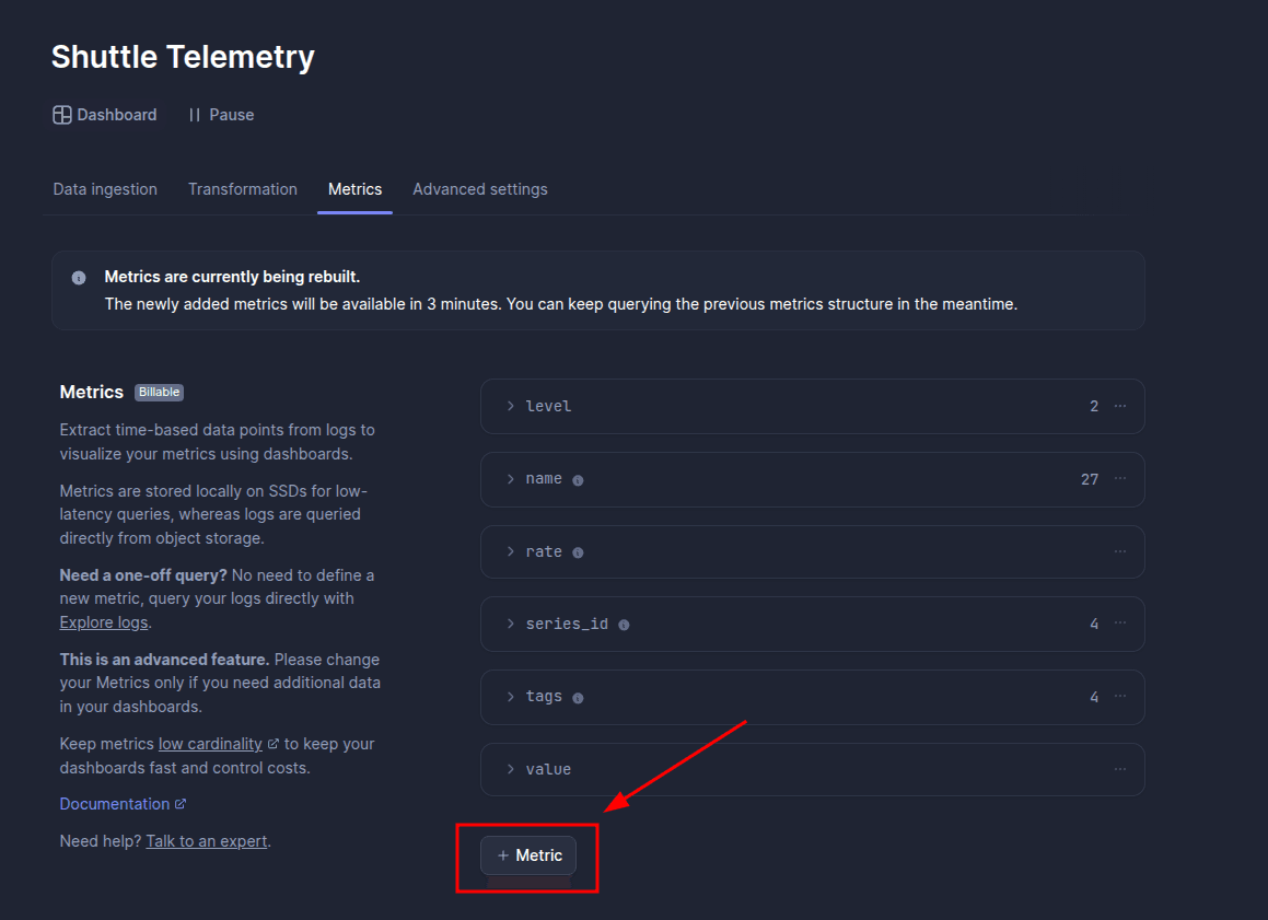 BetterStack Add Metric