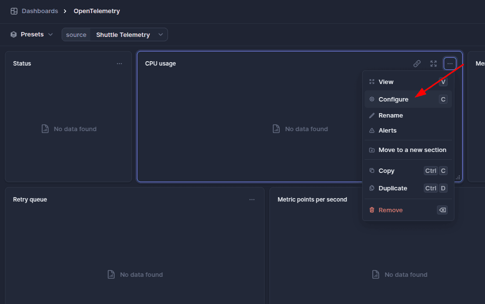 BetterStack Configure CPU Usage