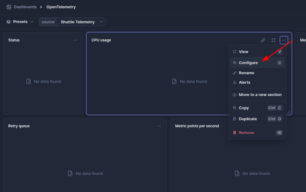 BetterStack Configure CPU Usage